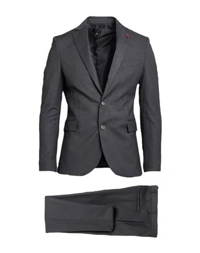 Mulish Man Suit Charcoal Size 50 Polyester, Viscose, Elastane In Gray