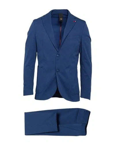 Mulish Man Suit Navy Size 40 Cotton, Polyamide, Elastane In Blue