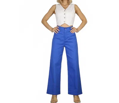 Mulla Cotton Twill Wide Leg Pants In Blue
