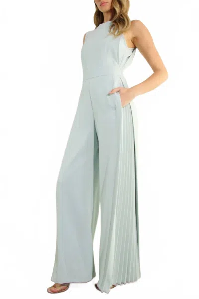 Mulla Freya Pleated Jumpsuit In Dusty Aqua In Green