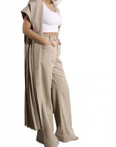 Mulla Mina Wide Legged Pant In Beige In Brown