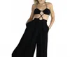 Mulla Silver Siren Wide Leg Jumpsuit In Black In Black