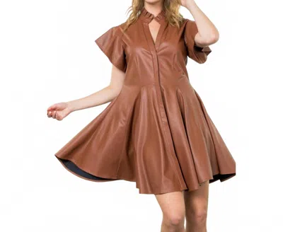 Mulla Sultry Flutter Dress In Brown