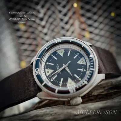Pre-owned Müller&son "sea Wolf" Homage Custom Built Watch + Wickett & Craig Leather Strap