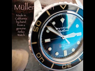 Pre-owned Müller&son Watch "gold Mod 1 No Date" Made From Seiko Snzh57 Fifty Five Fathoms