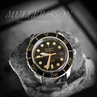 Pre-owned Müller&son Watch "gold Mod 1 W/ Date" Made From Seiko Snzh57 Fifty Five Fathoms