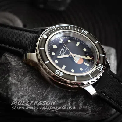Pre-owned Müller&son Watch "mil-spec Supermod W/date" Seiko Snzh Fifty Five Fathoms Base