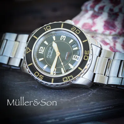 Pre-owned Müller&son Watch "modern Gold Mod 1" Made From Seiko Snzh57 Fifty Five Fathoms