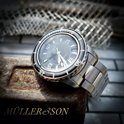 Pre-owned Müller&son Watch "modern Silver Supermod" From Seiko Snzh Fifty Five Fathoms