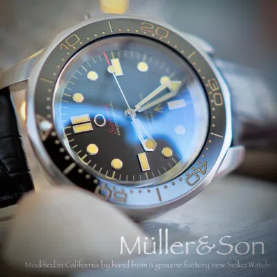 Pre-owned Müller&son Watch [no Time To Die] Megamod Made From Seiko Snzf + Leather Strap