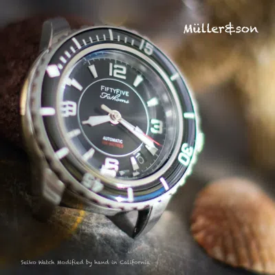 Pre-owned Müller&son Watch "supermod Fff" Made From Seiko Snzh Fifty Five Fathoms+bracelet