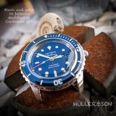 Pre-owned Müller&son Watch "vintage Gold Supermod" Made From Seiko Snzh Fifty Five Fathoms