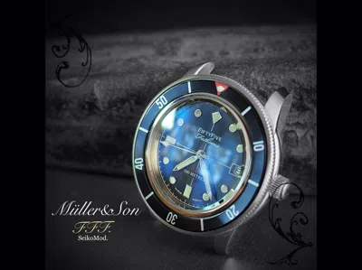 Pre-owned Müller&son Watch "vintage Supermod" Made From Seiko Snzh Fifty Five Fathoms