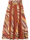 Muller Of Yoshiokubo Abstract-pattern Midi Skirt In Orange