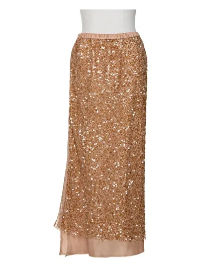 Muller Of Yoshiokubo Abyssal Sequin-embellished Midi Skirt In Brown