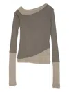 Muller Of Yoshiokubo Asymmetric Long-sleeve Top In Gray