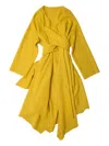 Muller Of Yoshiokubo Asymmetric Wrap Dress In Yellow