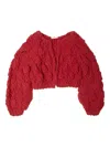 Muller Of Yoshiokubo Bumpy Knit Cardigan In Red