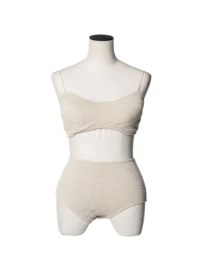 Muller Of Yoshiokubo Bumpy Shirred Bikini In Neutral
