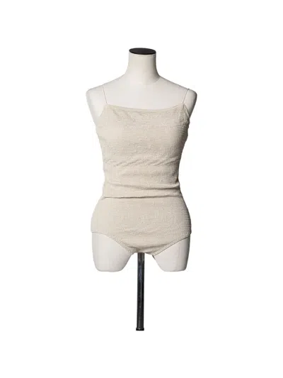 Muller Of Yoshiokubo Bumpy Shirring Swimsuit In Neutral