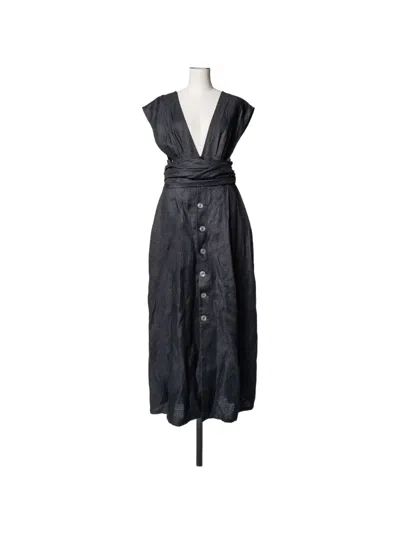 Muller Of Yoshiokubo Button-down Belted Midi Dress In Neutrals