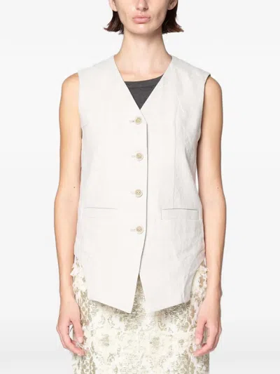 Muller Of Yoshiokubo Button-up Vest In Black