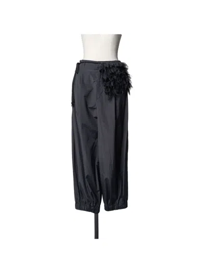 Muller Of Yoshiokubo Canopy Tulle-detail Trousers In Black