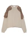 Muller Of Yoshiokubo Crochet Fringed Sweatshirt In Neutral