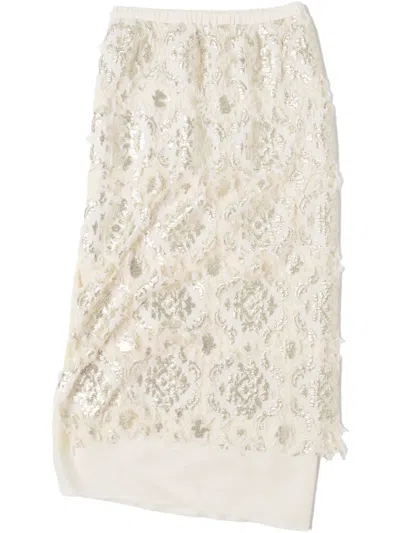 Muller Of Yoshiokubo Embroidery Midi Skirt In Neutrals