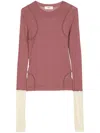 Muller Of Yoshiokubo Extra-long-sleeves Cotton Top In Purple