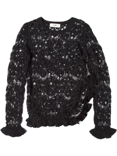 Muller Of Yoshiokubo Frilled Lace Top In Black