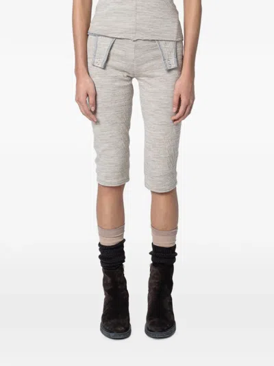 Muller Of Yoshiokubo Garter-belt Cropped Trousers In Metallic