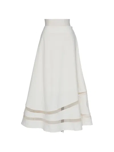 Muller Of Yoshiokubo Jellyfish Panelled A-line Midi Skirt In White