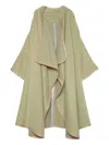 Muller Of Yoshiokubo Leather-trimmed Wool Coat In Green
