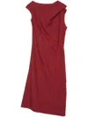 Muller Of Yoshiokubo Linen Midi Dress In Red