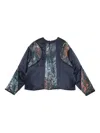 Muller Of Yoshiokubo Mural Pudding Panelled Print Top In Blue