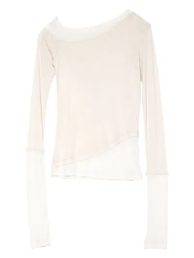 Muller Of Yoshiokubo Off-shoulder Long-sleeve Top In Pink