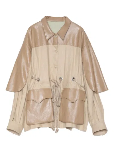 Muller Of Yoshiokubo Panelled Linen Top In Neutral