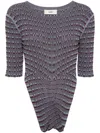 Muller Of Yoshiokubo Patterned-intarsia Knitted Top In Blue