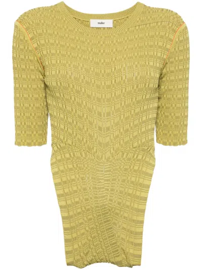 Muller Of Yoshiokubo Patterned-intarsia Knitted Top In Green