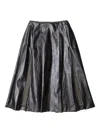 Muller Of Yoshiokubo Pleated Midi Skirt In Black