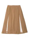Muller Of Yoshiokubo Pleated Midi Skirt In Brown