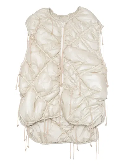 Muller Of Yoshiokubo Quilted Drawstring Vest In Neutral