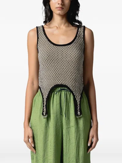 Muller Of Yoshiokubo Ripple Strap-detail Tank Top In Black