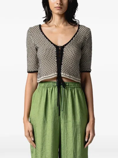 Muller Of Yoshiokubo Ripple Striped Cardigan In Multi