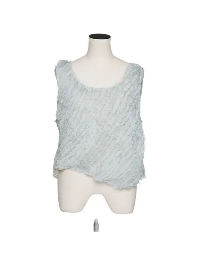 Muller Of Yoshiokubo Ruffled Lace-trim Blouse In Blue