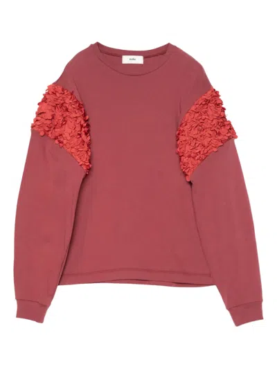 Muller Of Yoshiokubo Ruffled-sleeve Sweatshirt In Red