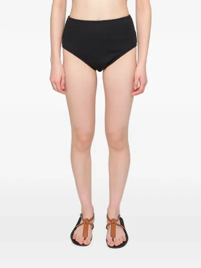 Muller Of Yoshiokubo Sahara Fine-ribbed Bikini Bottom In Black