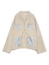Muller Of Yoshiokubo Sequin-embellished Coat In Neutral