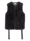 Muller Of Yoshiokubo Shearling Gilet In Black
